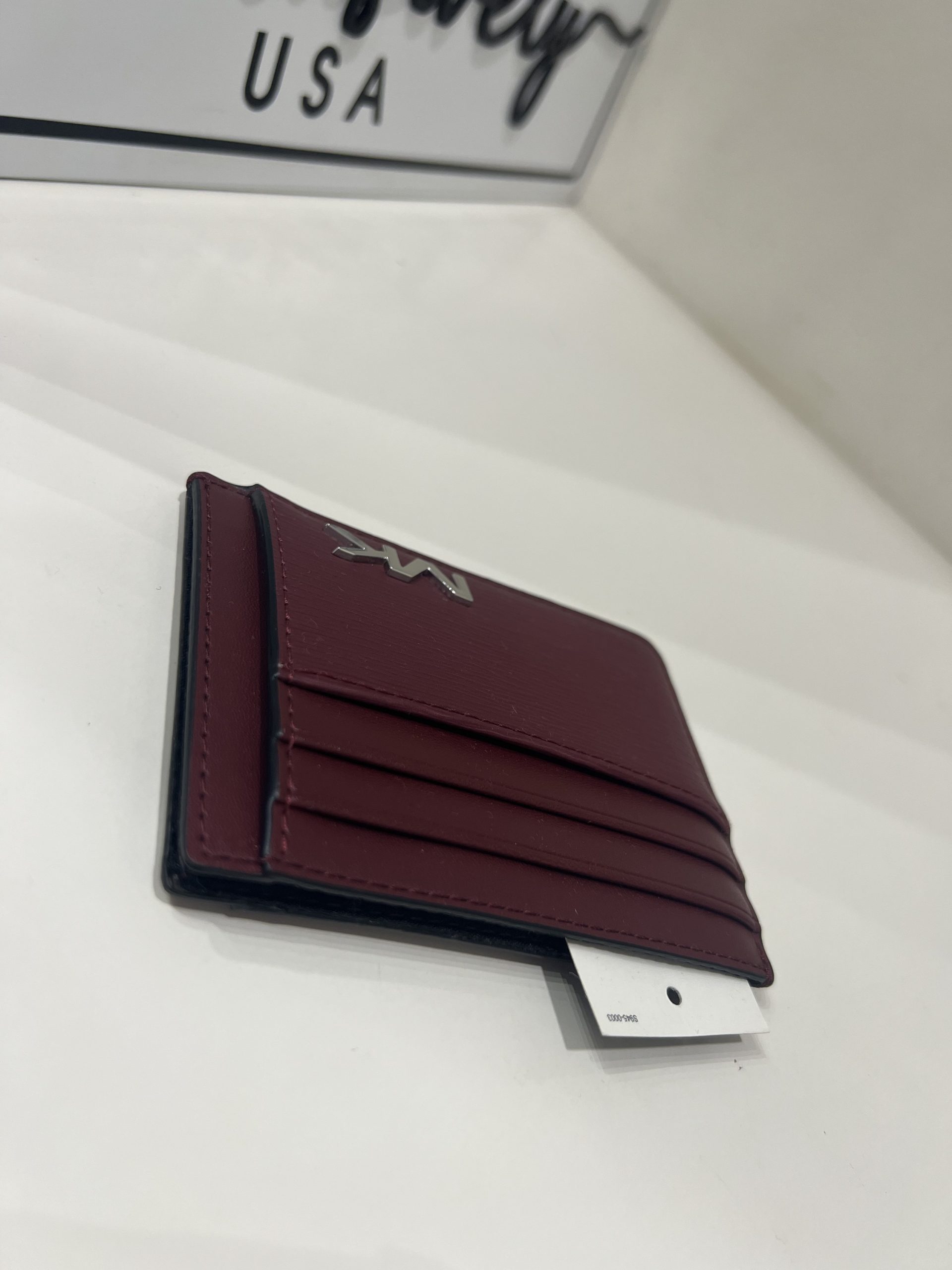 Michael Kors Cooper Slim Card Wallet in Dark Cherry - Image 2