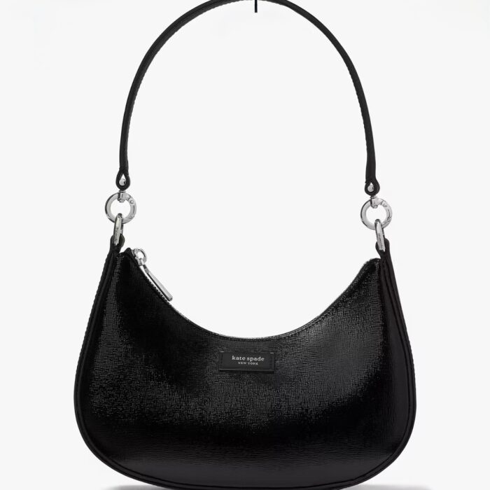 Kate Spade Sam Icon Shiny Small Convertible Crossbody in Black (Retail Collection)