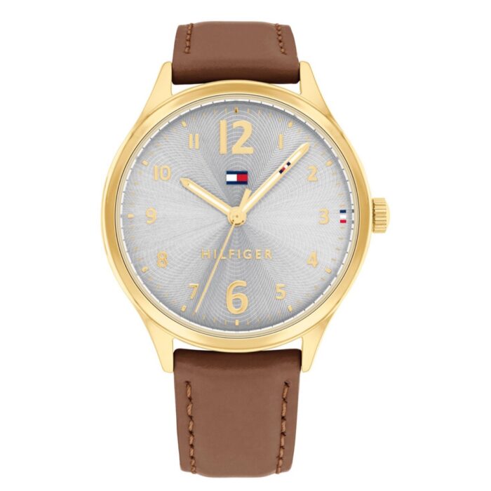 Tommy Hilfiger Brown Leather White Dial Women's Watch , 38mm (1781802)
