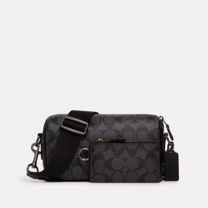 Coach Axel Crossbody In Signature Canvas Black