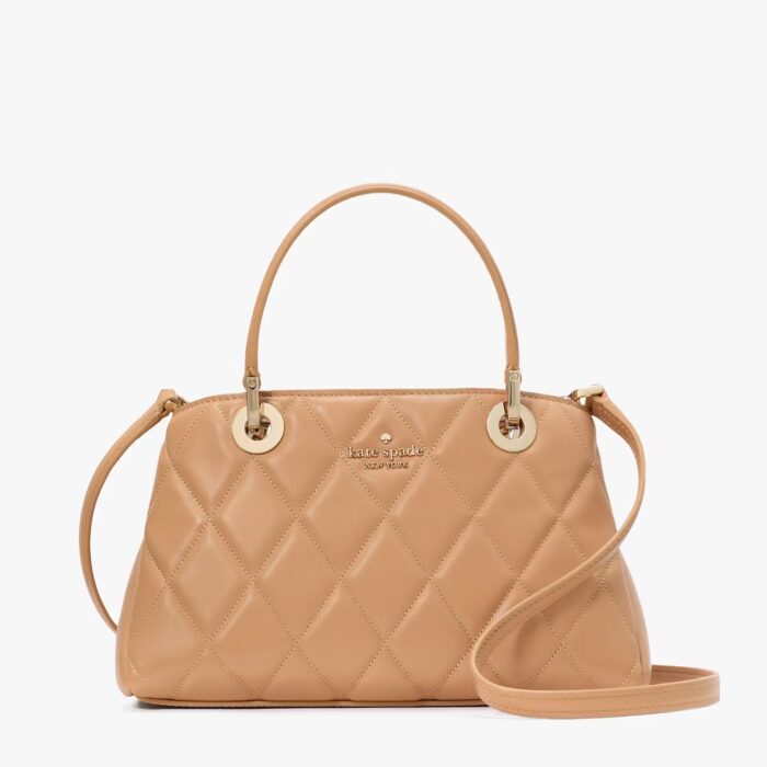 Kate Spade Carey Small Quilted Sullivan Satchel in Tiramisu