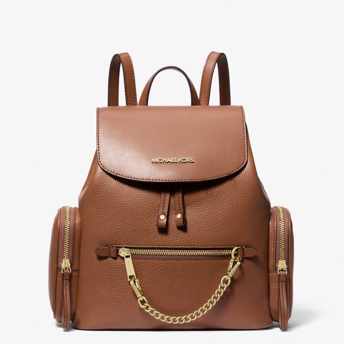 Michael Kors Jet Set Medium Pebbled Leather Backpack in Luggage