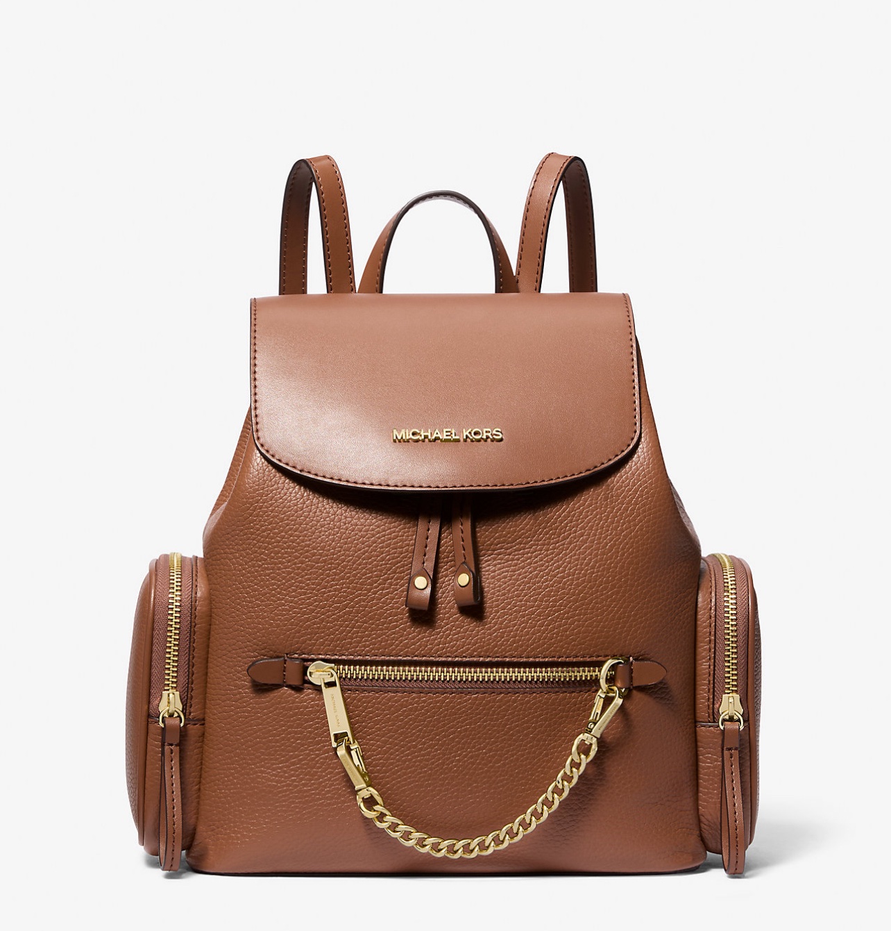 Michael Kors Jet Set Medium Pebbled Leather Backpack in Luggage