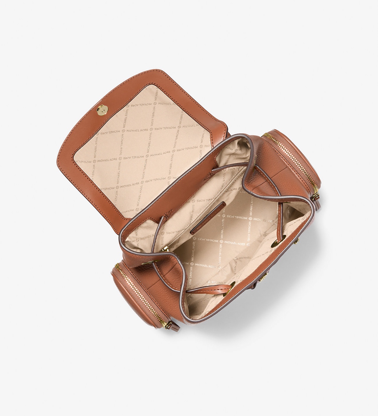 Michael Kors Jet Set Medium Pebbled Leather Backpack in Luggage - Image 2