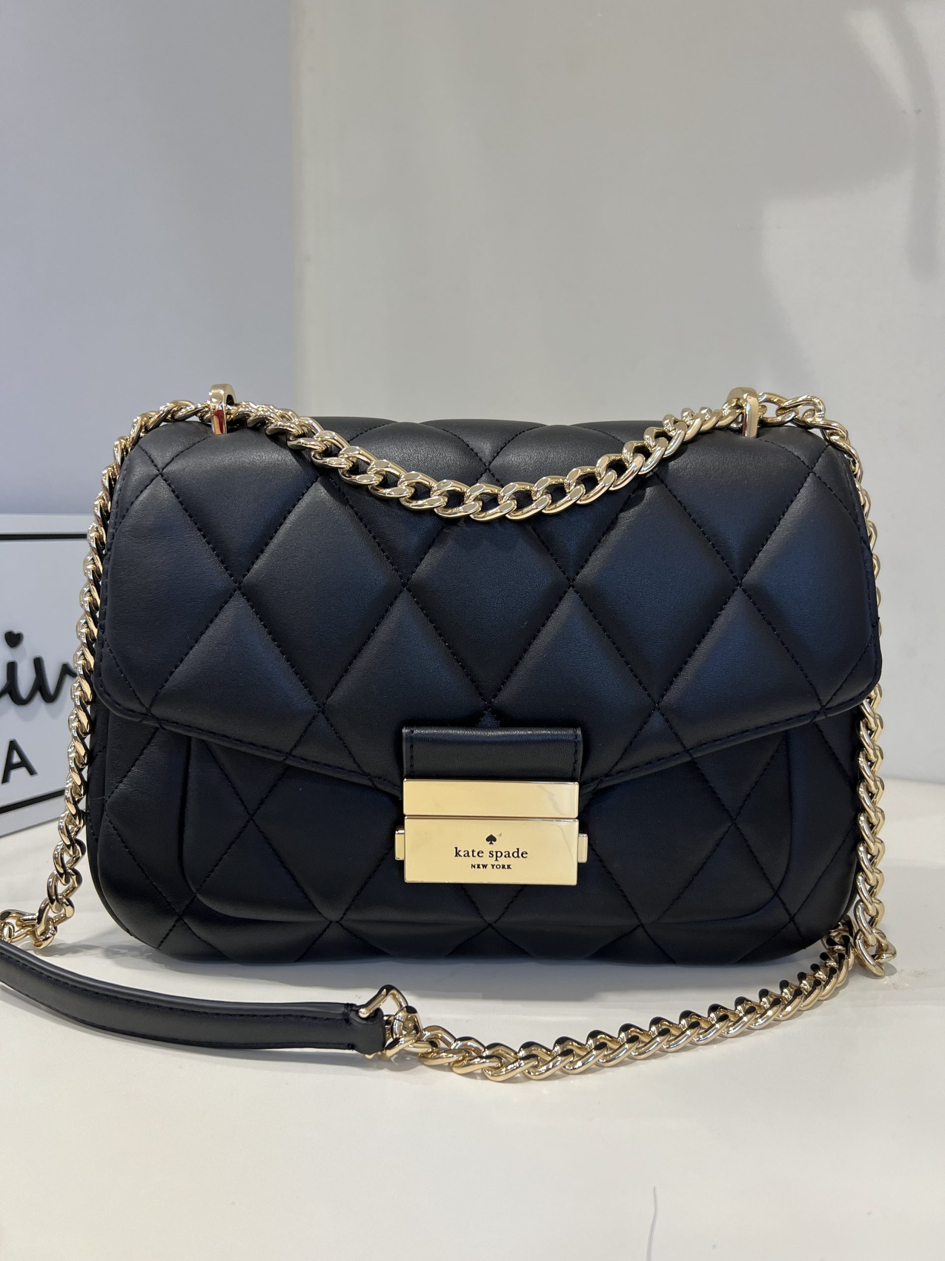 Kate Spade Carey Small Flap Shoulder Bag in Black