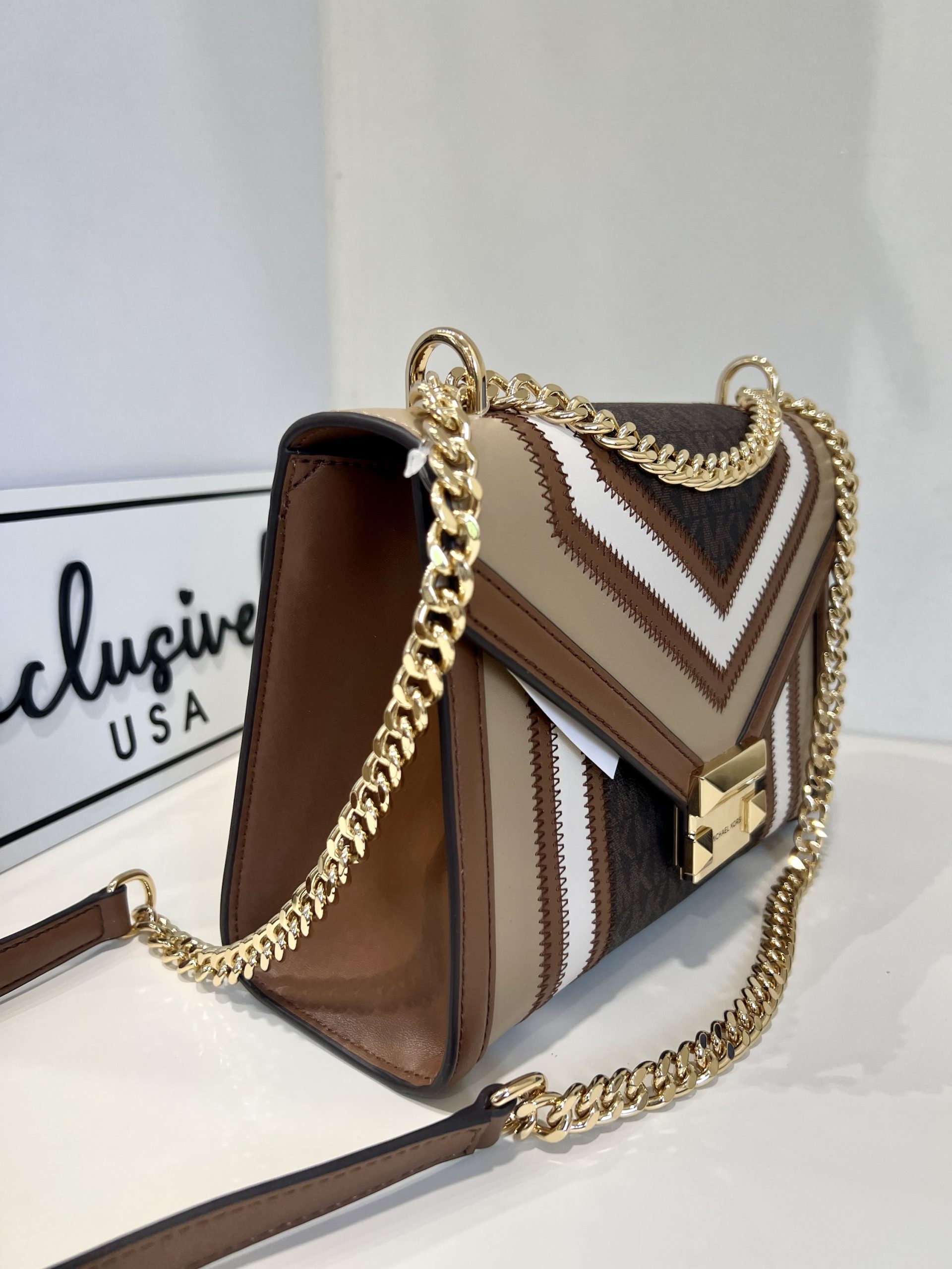 Michael Kors Whitney Medium Flap Chain Shoulder in Brown Multi - Image 2