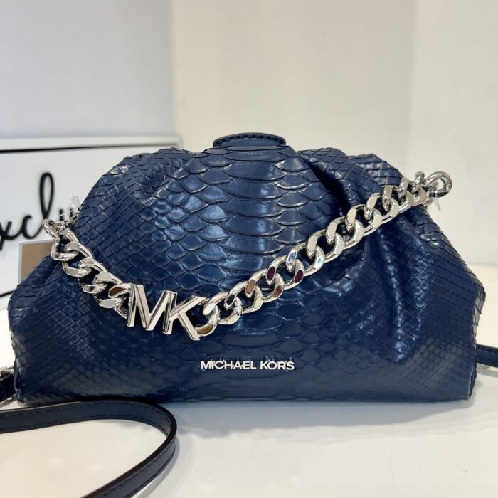 Michael Kors Nola Small Chain Clutch Crossbody in Navy