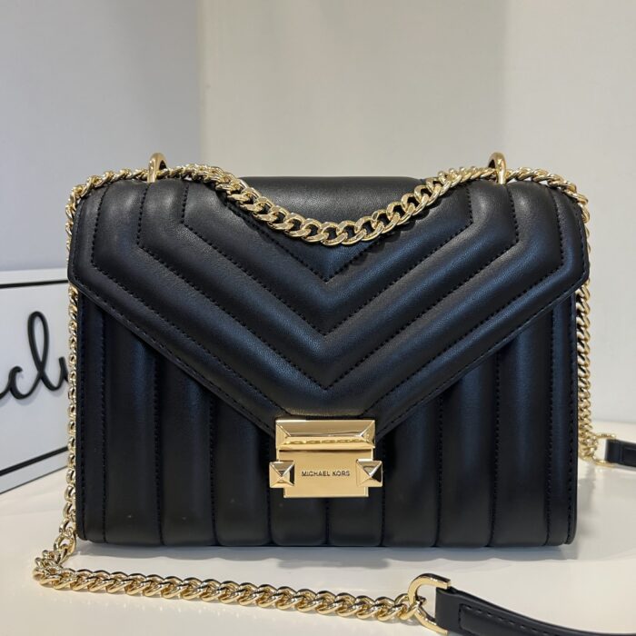 Michael Kors Whitney Medium Flap Chain Shoulder in Black