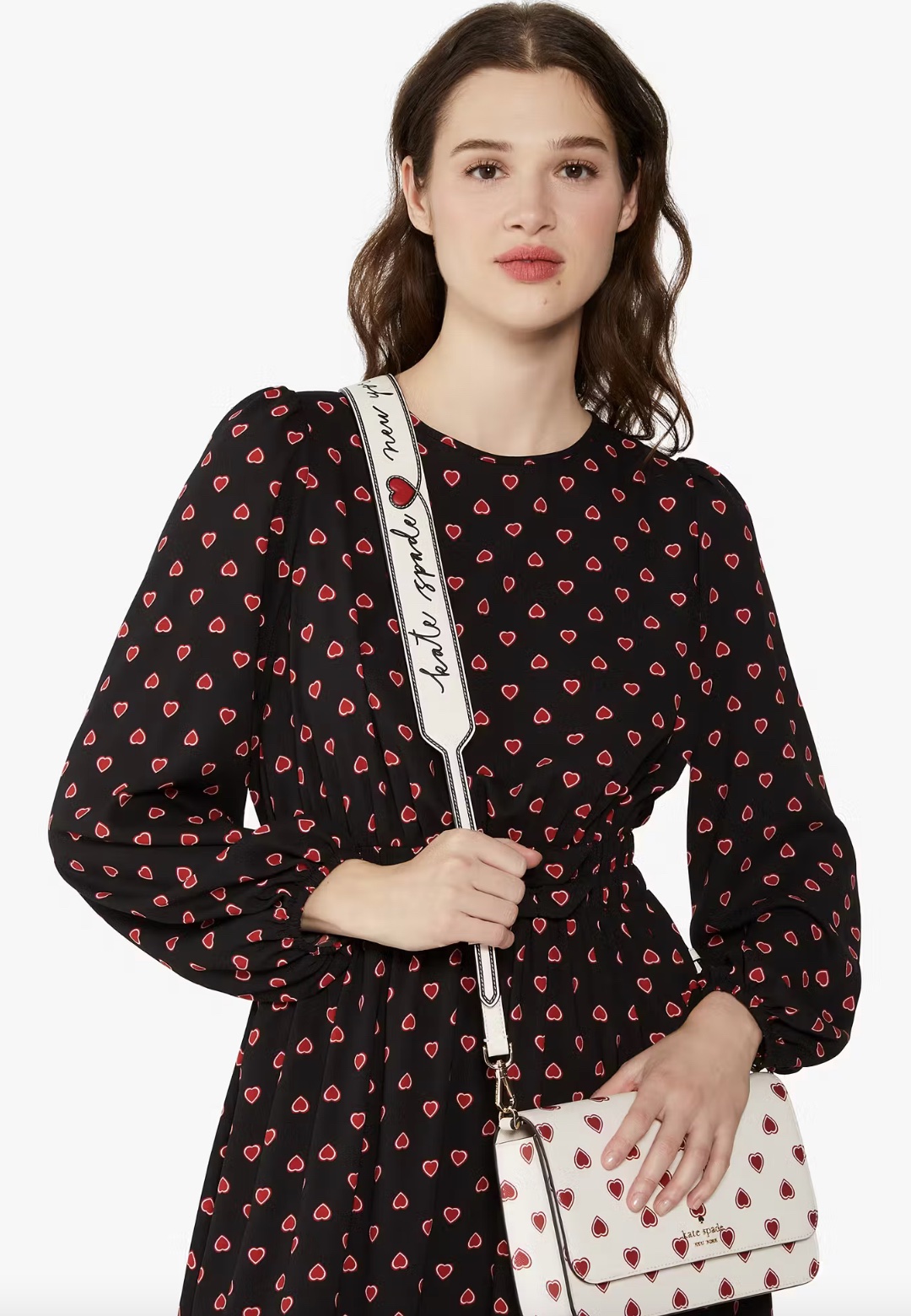 Kate Spade Script Logo Leather Bag Strap in Meringue - Image 5
