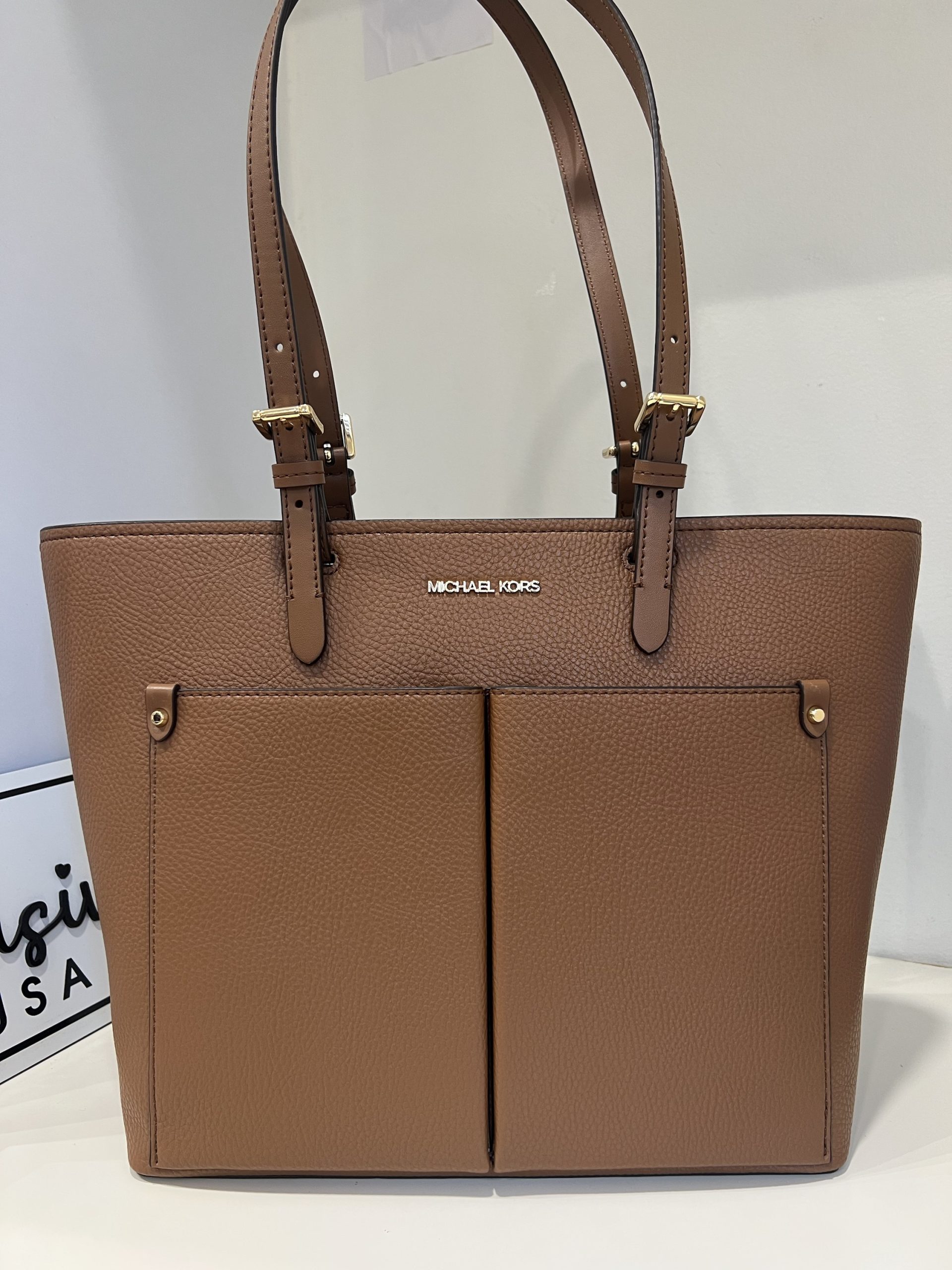 Michael Kors Jet Set Travel Medium Double Pocket Tote in Luggage - Image 2