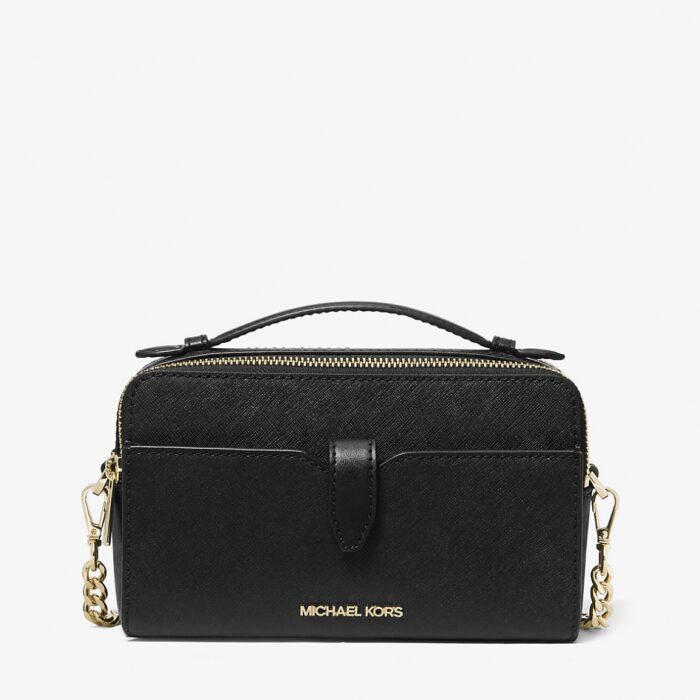 Michael Kors Jet Set Medium Double Zip Crossbody Bag in Black