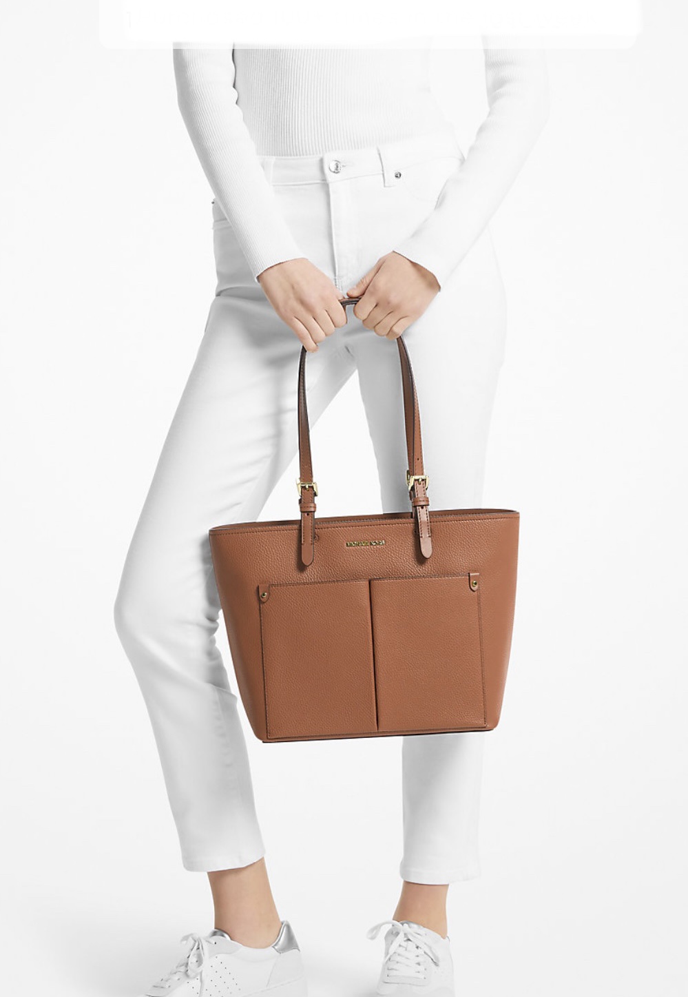 Michael Kors Jet Set Travel Medium Double Pocket Tote in Luggage - Image 5