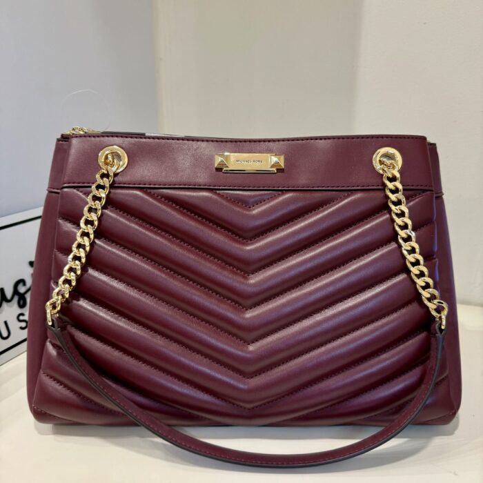Michael Kors Whitney Medium Quilted Tote Bag in Oxblood