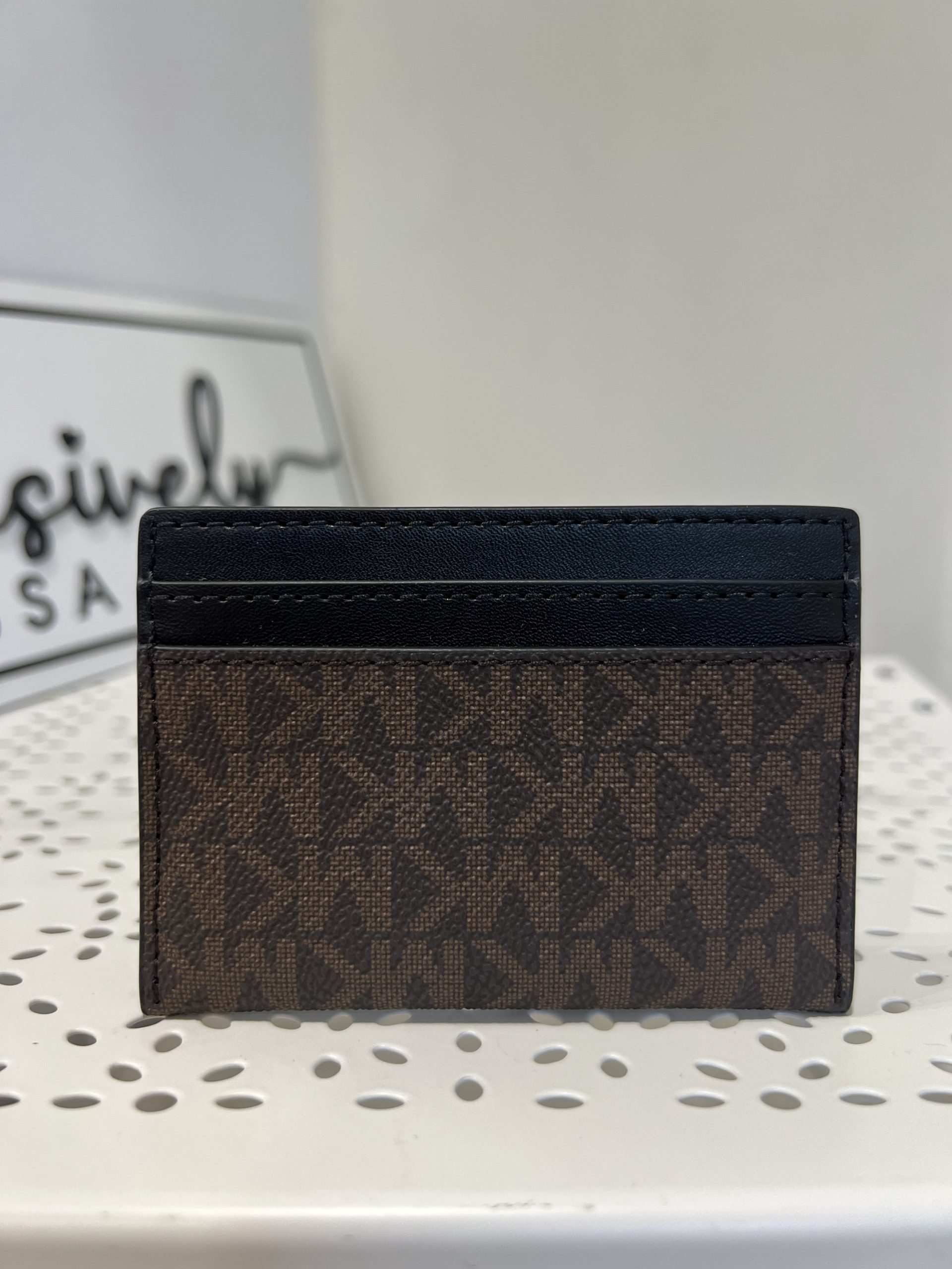 Michael Kors Reed Large Card Holder in Signature Brown Black - Image 2