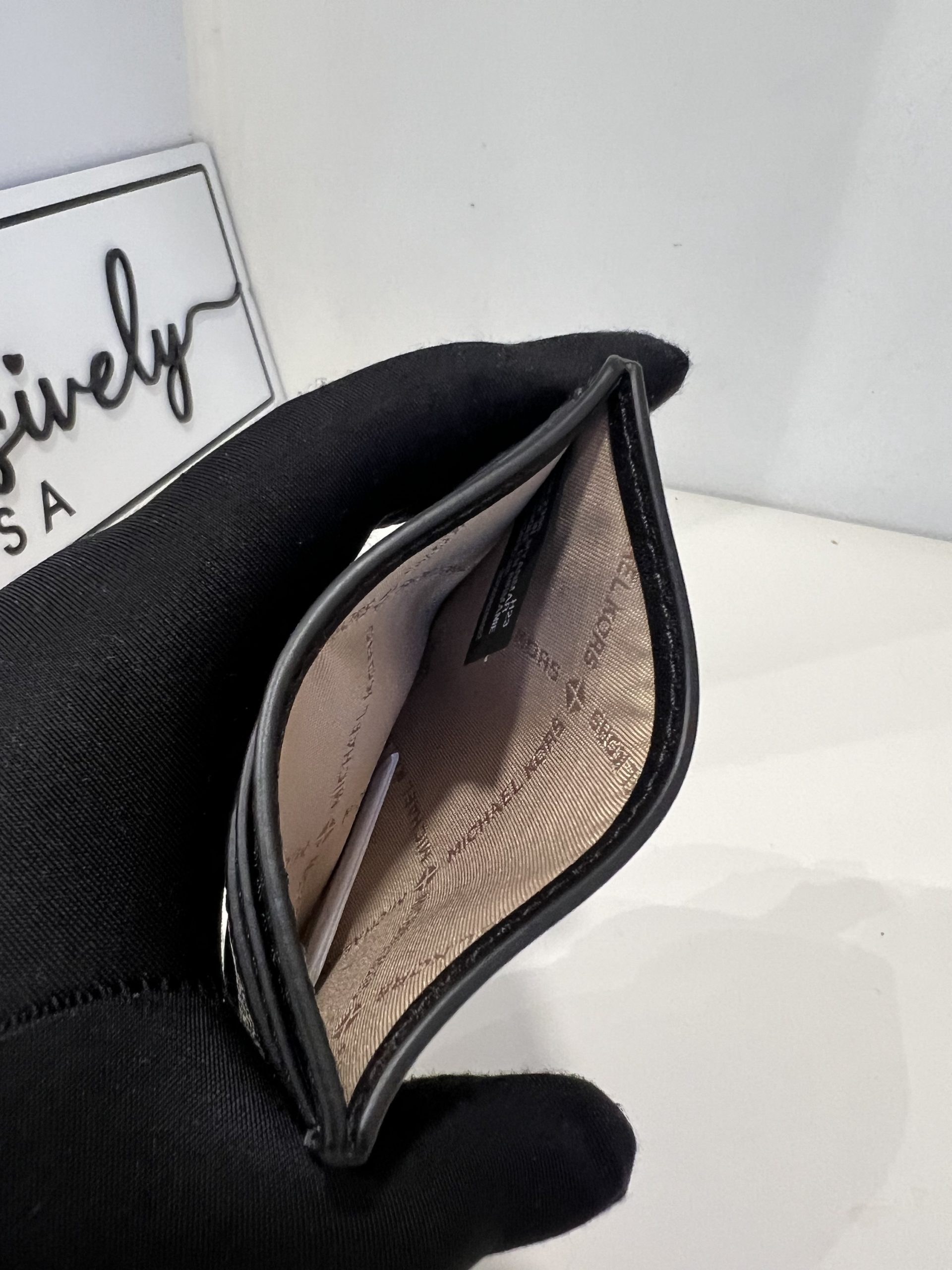 Michael Kors Reed Large Card Holder in Signature Brown Black - Image 3