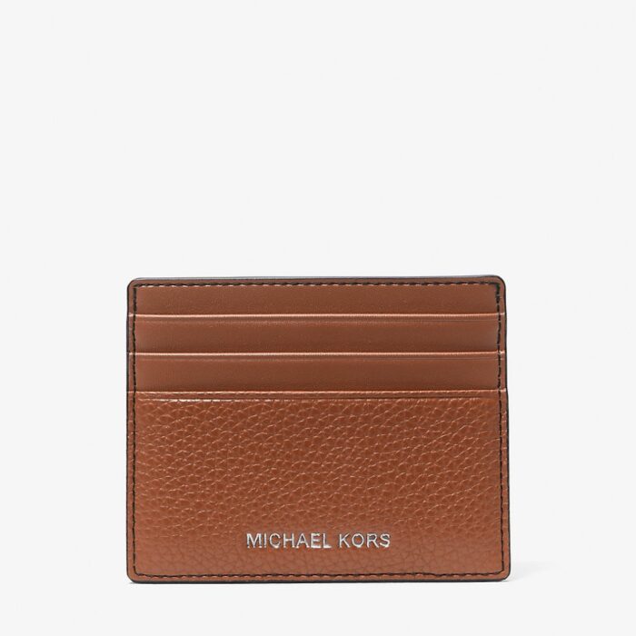 Michael Kors Cooper Pebbled Leather Tall Card Case in Luggage