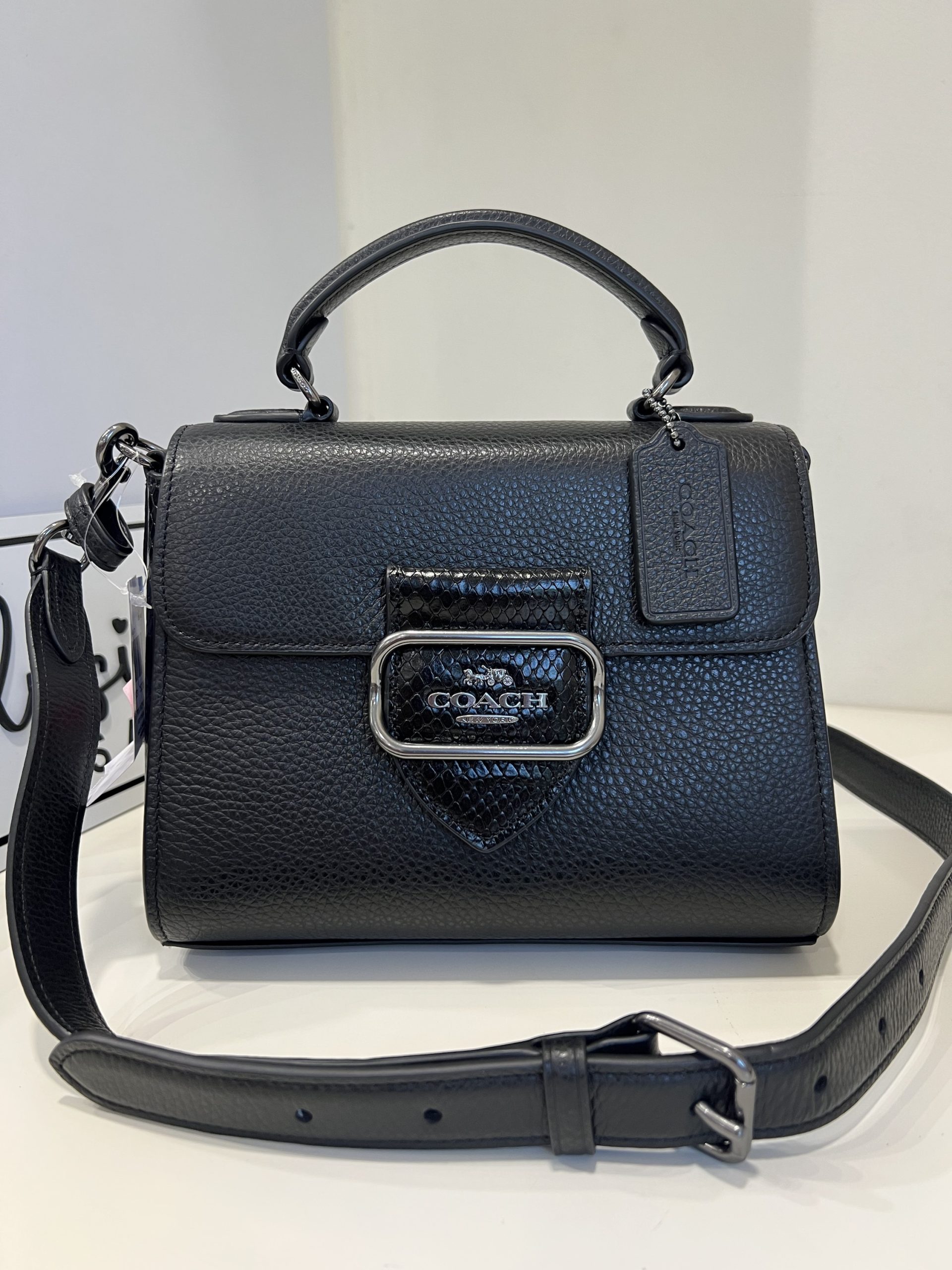 Coach Morgan Top Handle Satchel in Black