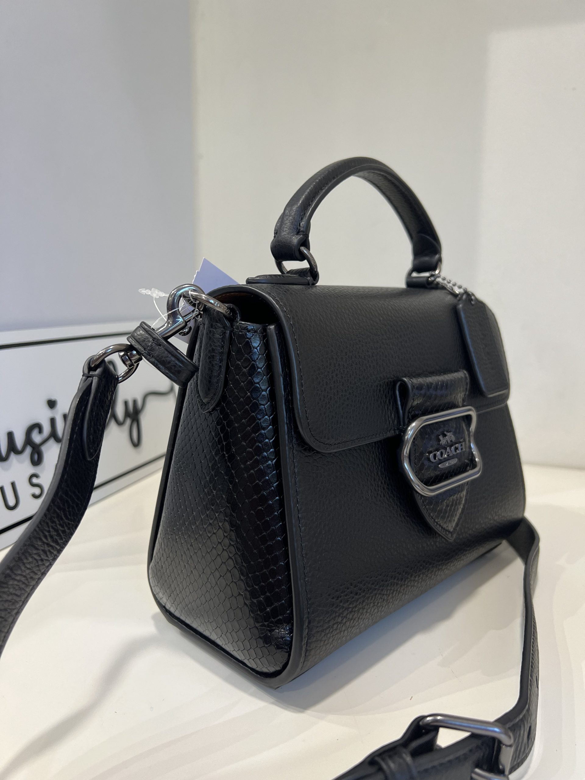 Coach Morgan Top Handle Satchel in Black - Image 2