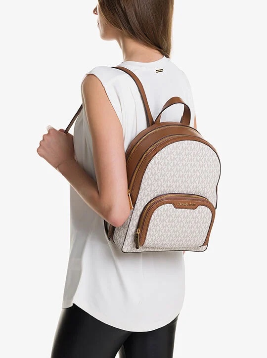 Michael Kors Jaycee Medium Backpack in Signature Vanilla - Image 5