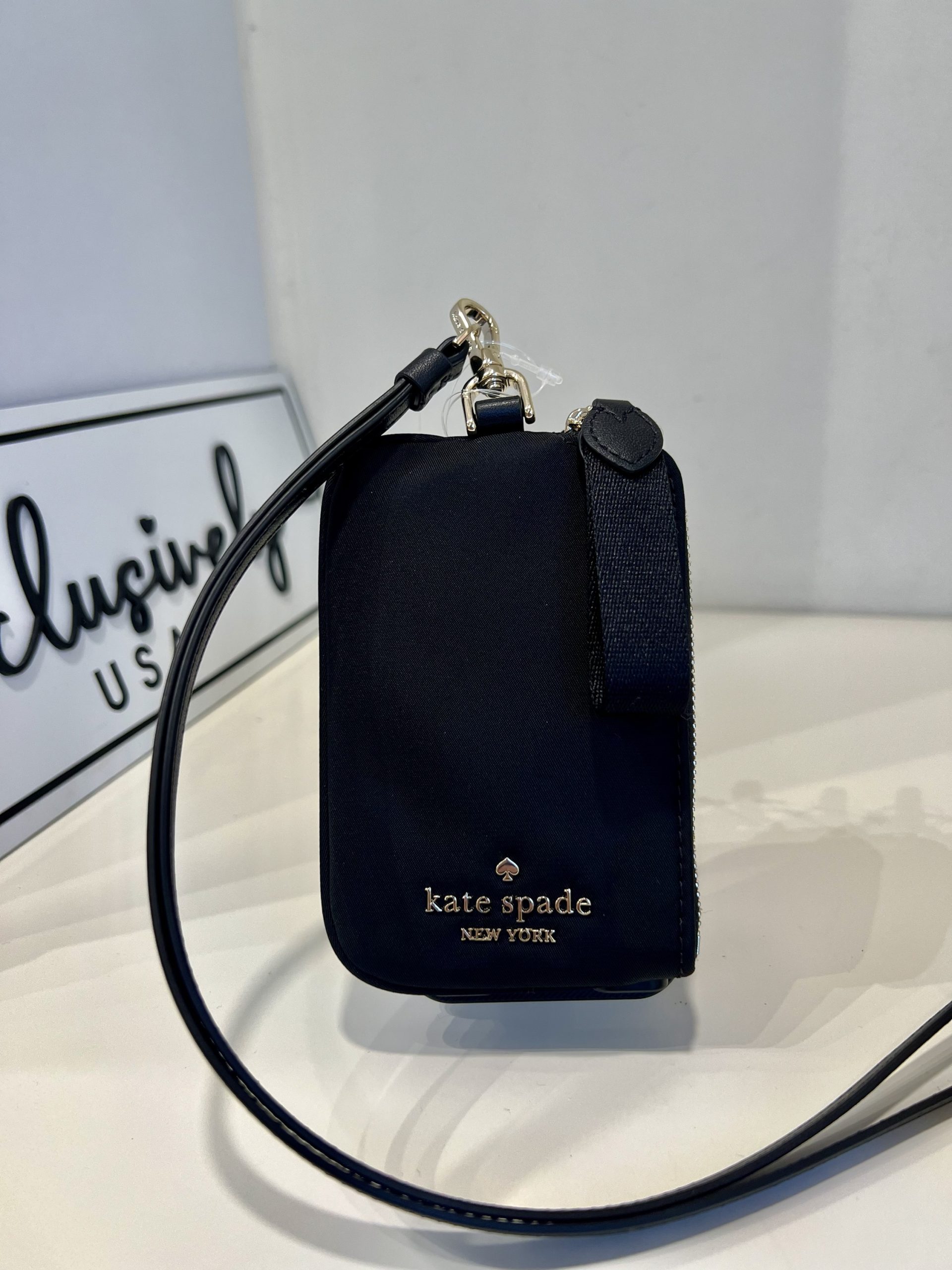 kaste spade ケース Kate Spade Chelsea Card Case Lanyard in Black – Exclusively USA