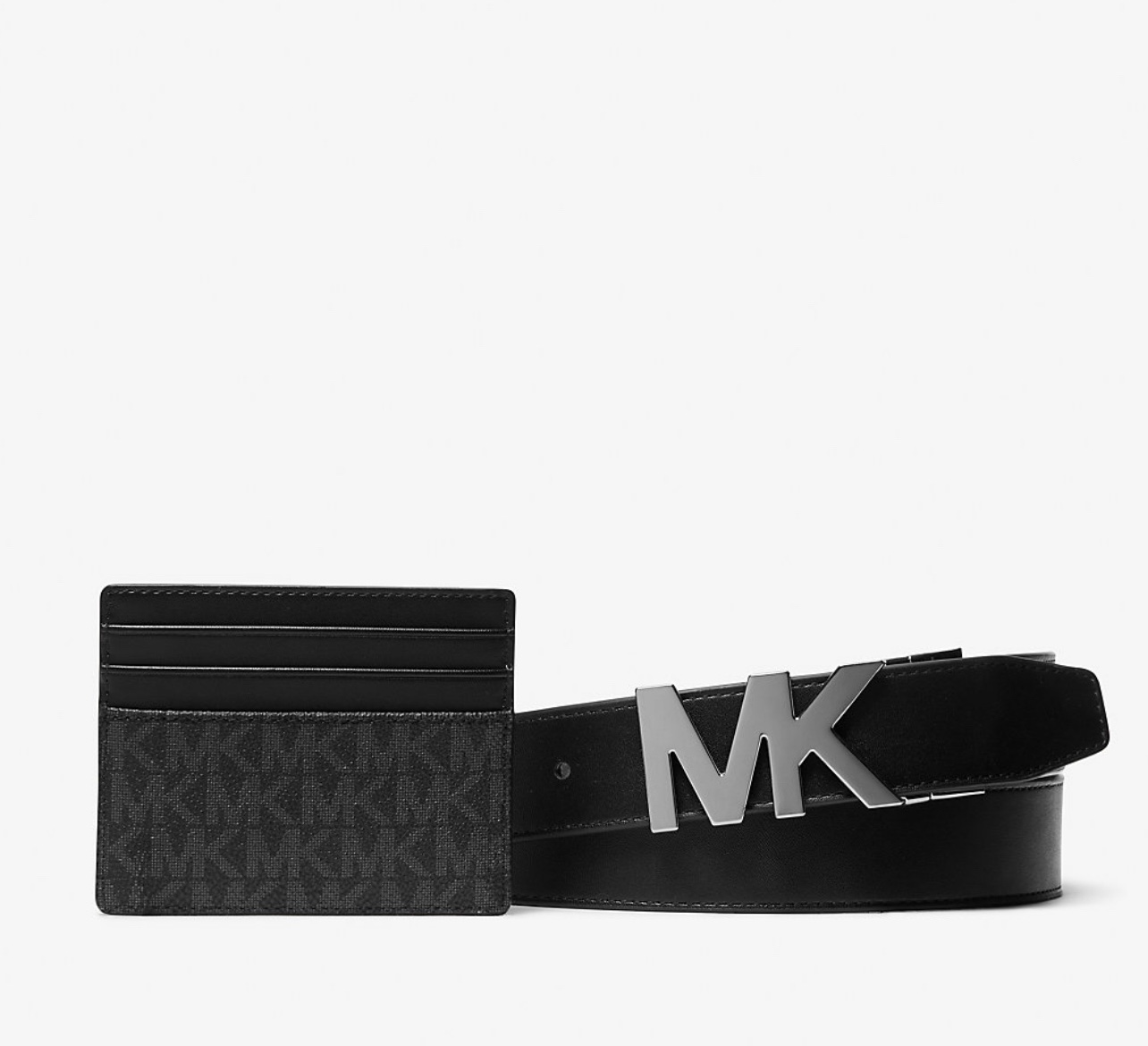 Michael Kors Signature Logo Card Case and Belt Gift Set in Black - Image 2