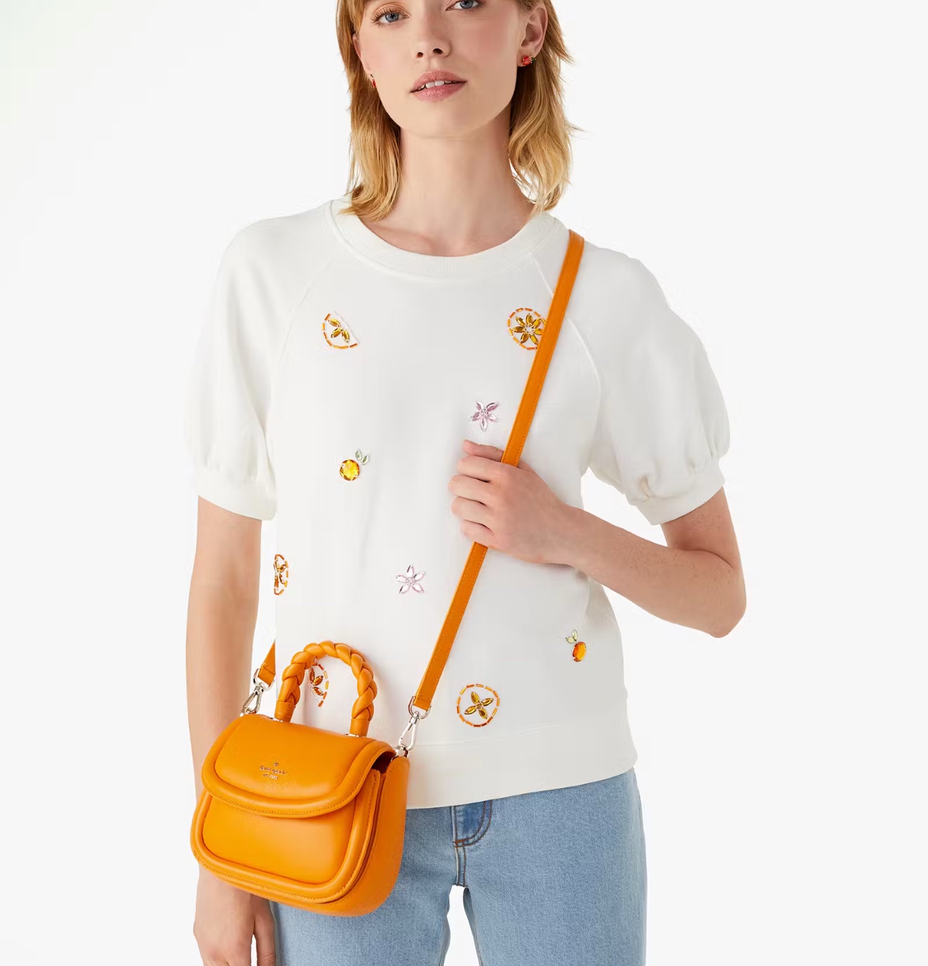 Kate Spade Puffy Top Handle Small Crossbody in Turmeric - Image 6