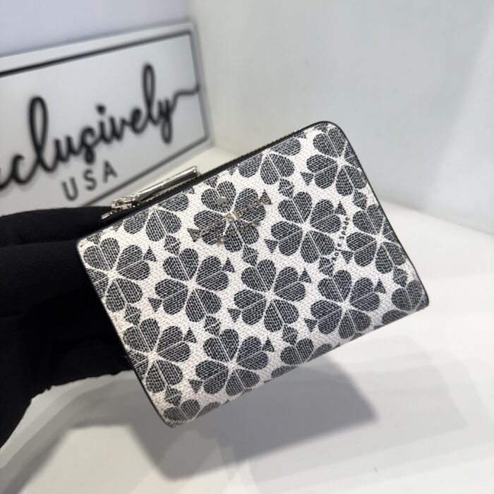 Kate Spade Signature Spade Flower Madison Small L Zip Wallet In Black Multi