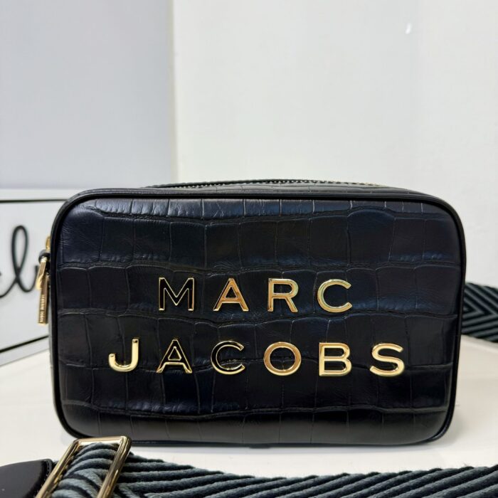 Marc Jacobs Croc-Embossed Flash Crossbody Bag in Black