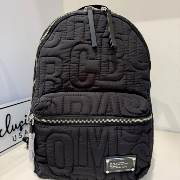 Marc Jacobs Nylon Jumbled Logo Medium Backpack in Black