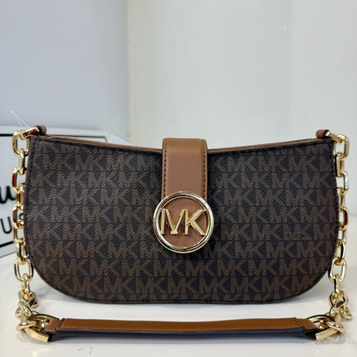 Michael Kors Carmen Small Pouchette in Signature Brown