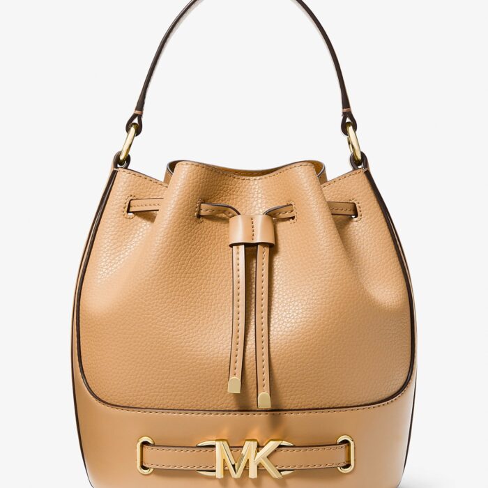 Michael Kors Reed Medium Bucket Messenger in Camel