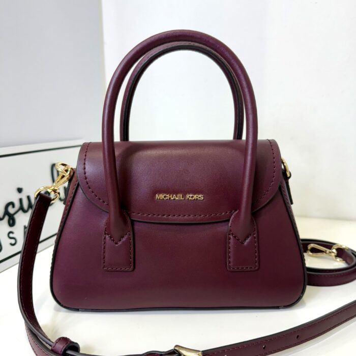 Michael Kors Katya Small Satchel Crossbody in Oxblood