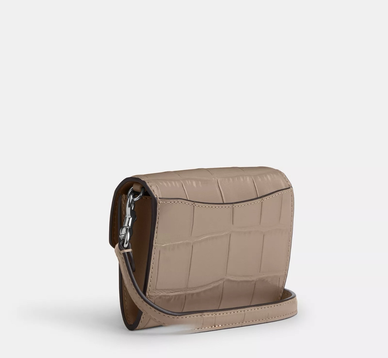 Coach Mini Envelope Wallet With Strap with Croc Embossed in Stone - Image 2