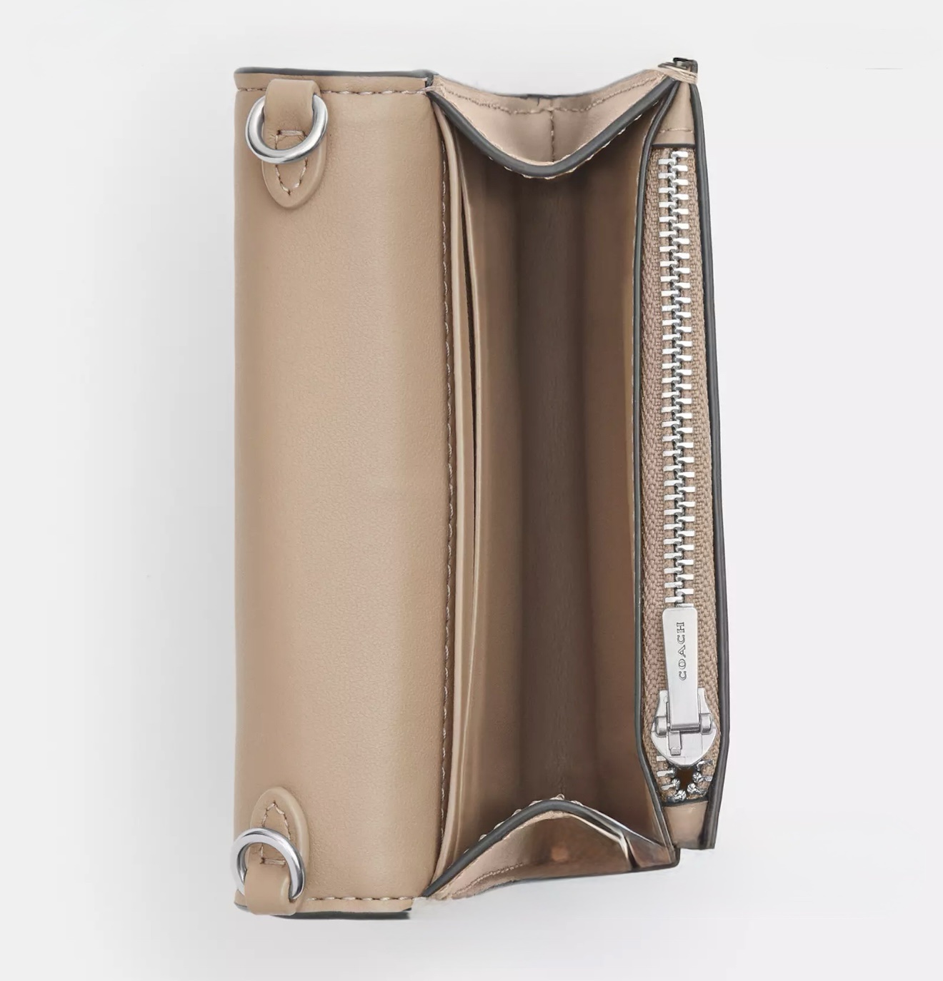 Coach Mini Envelope Wallet With Strap with Croc Embossed in Stone - Image 3