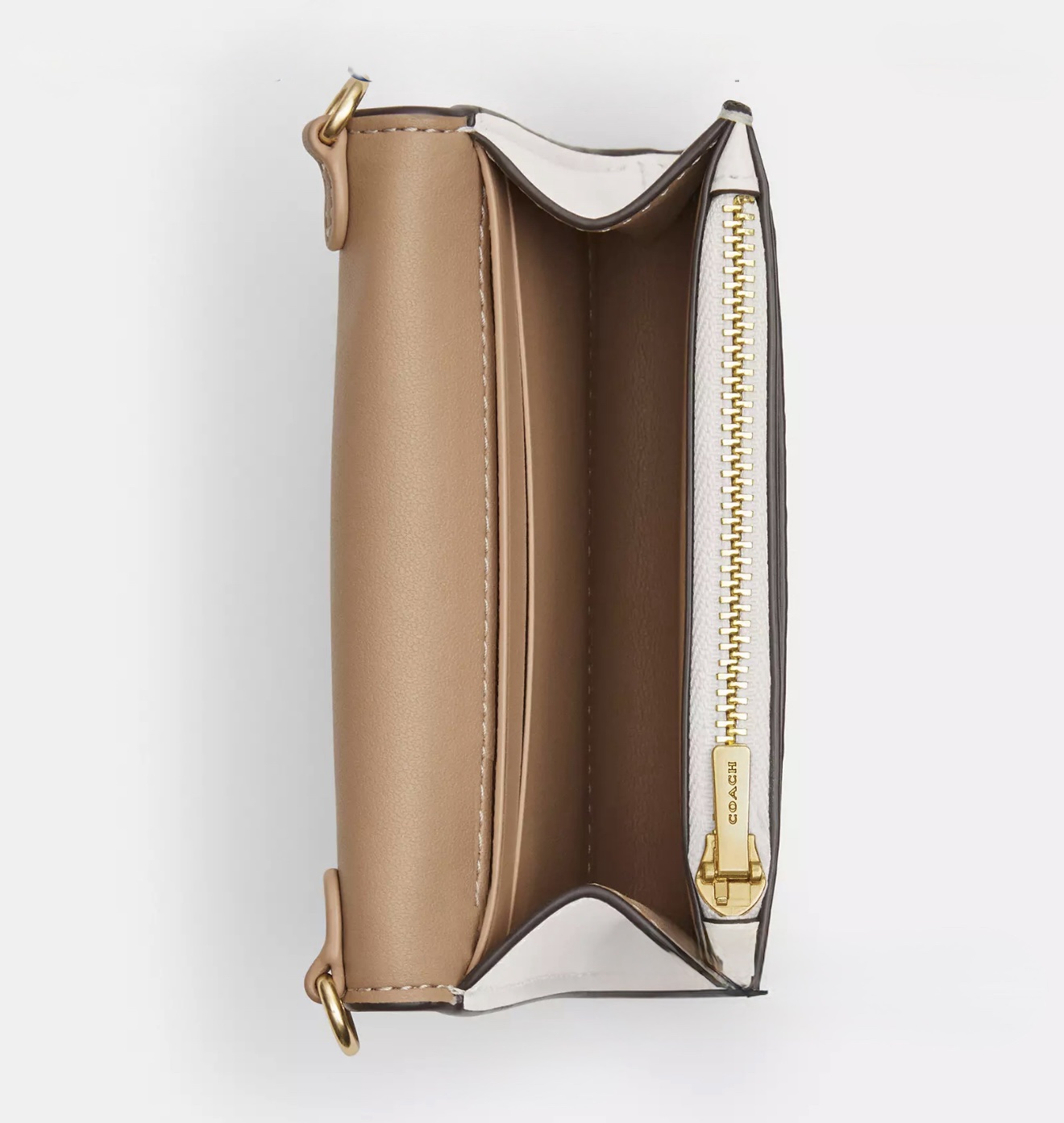 Coach Mini Envelope Wallet With Strap in Signature Light Khaki Chalk - Image 3