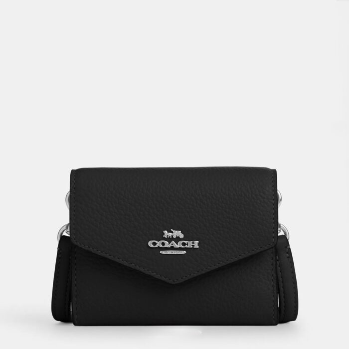 Coach Mini Envelope Wallet With Strap in Black