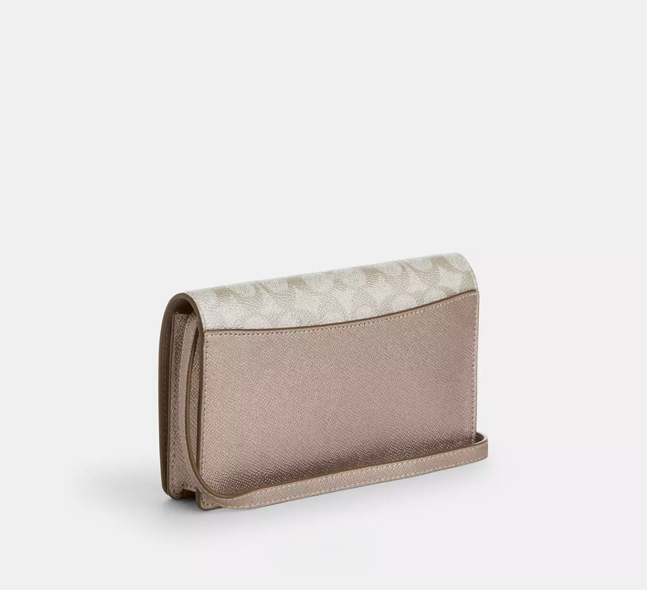 Coach Anna Foldover Clutch Crossbody Bag in Signature Champagne Multi - Image 5