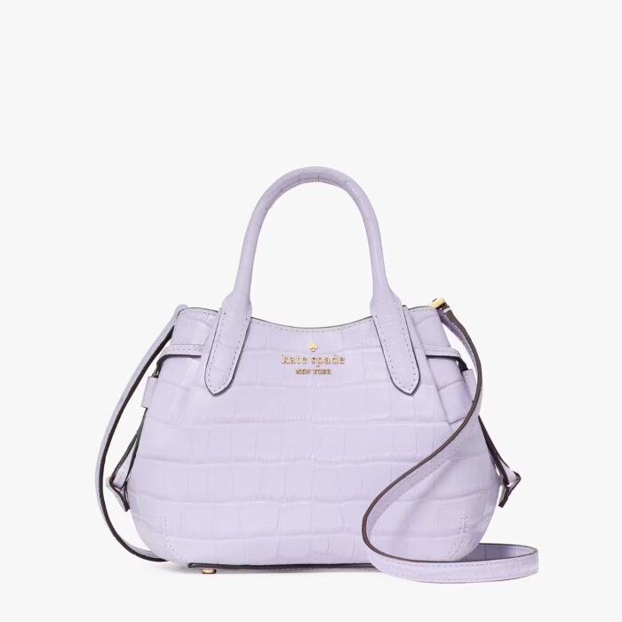 Kate Spade Dumpling Croc Embossed Mini Satchel in Lavender Cream