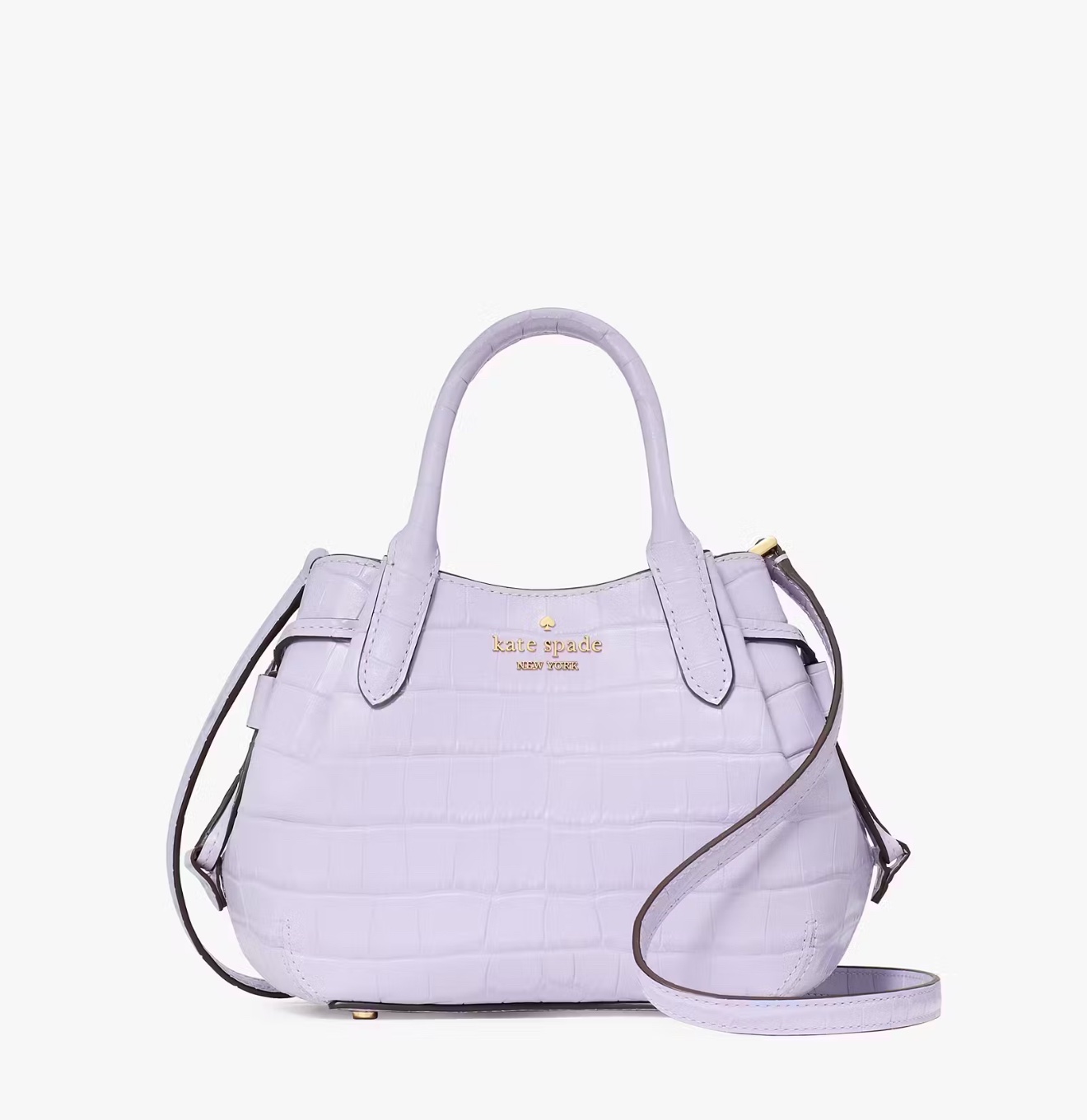 Kate Spade Dumpling Croc Embossed Mini Satchel in Lavender Cream