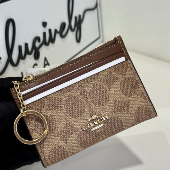 Coach Mini Skinny ID Case In Signature Tan Brown