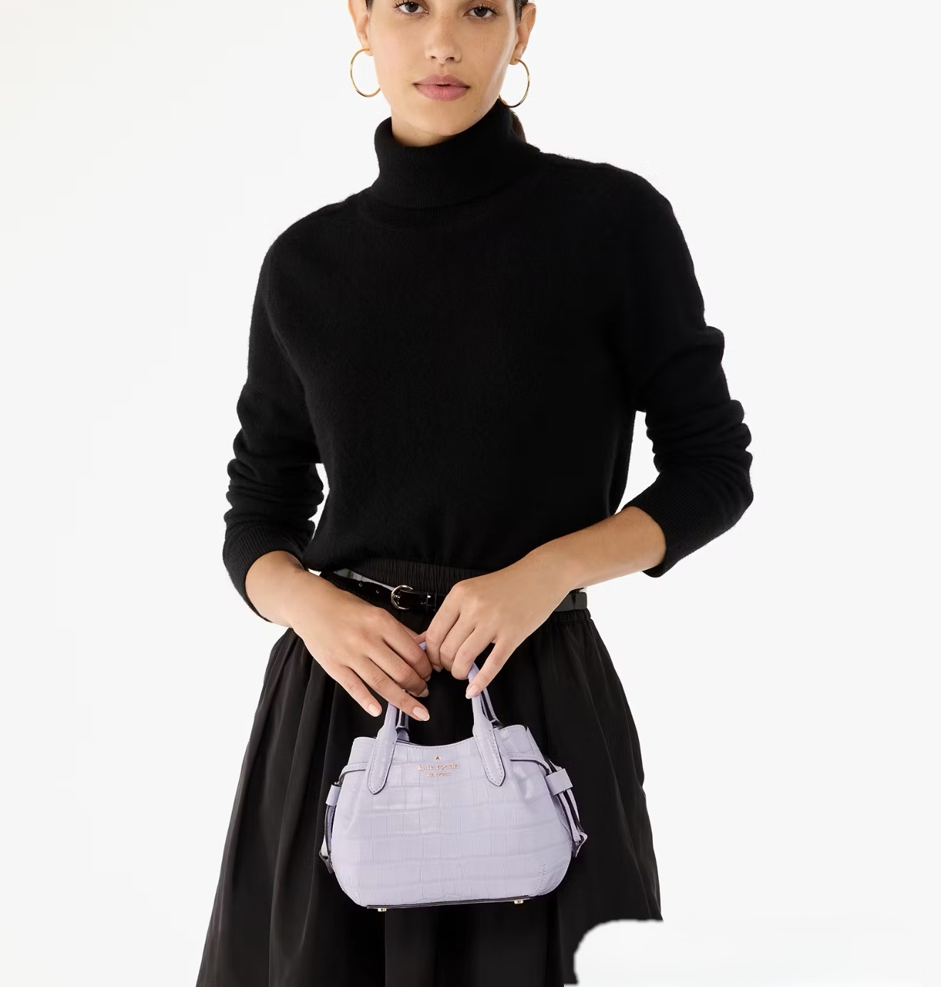 Kate Spade Dumpling Croc Embossed Mini Satchel in Lavender Cream - Image 5