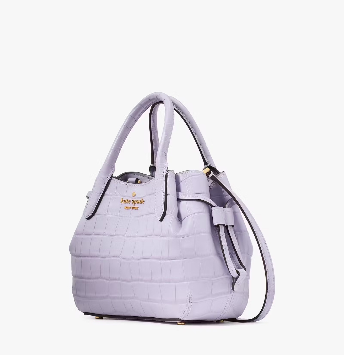 Kate Spade Dumpling Croc Embossed Mini Satchel in Lavender Cream - Image 2
