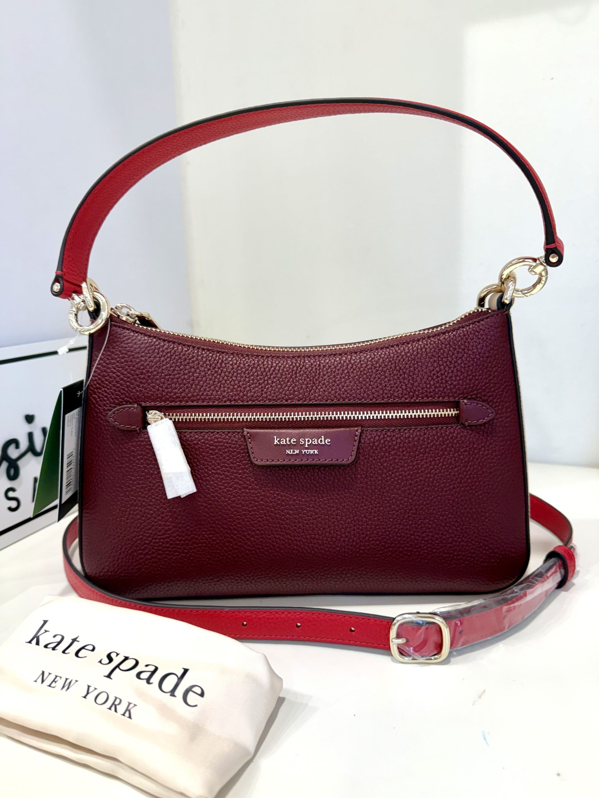 Kate Spade Hudson Convertible Crossbody in Cherry Juice (Retail 
