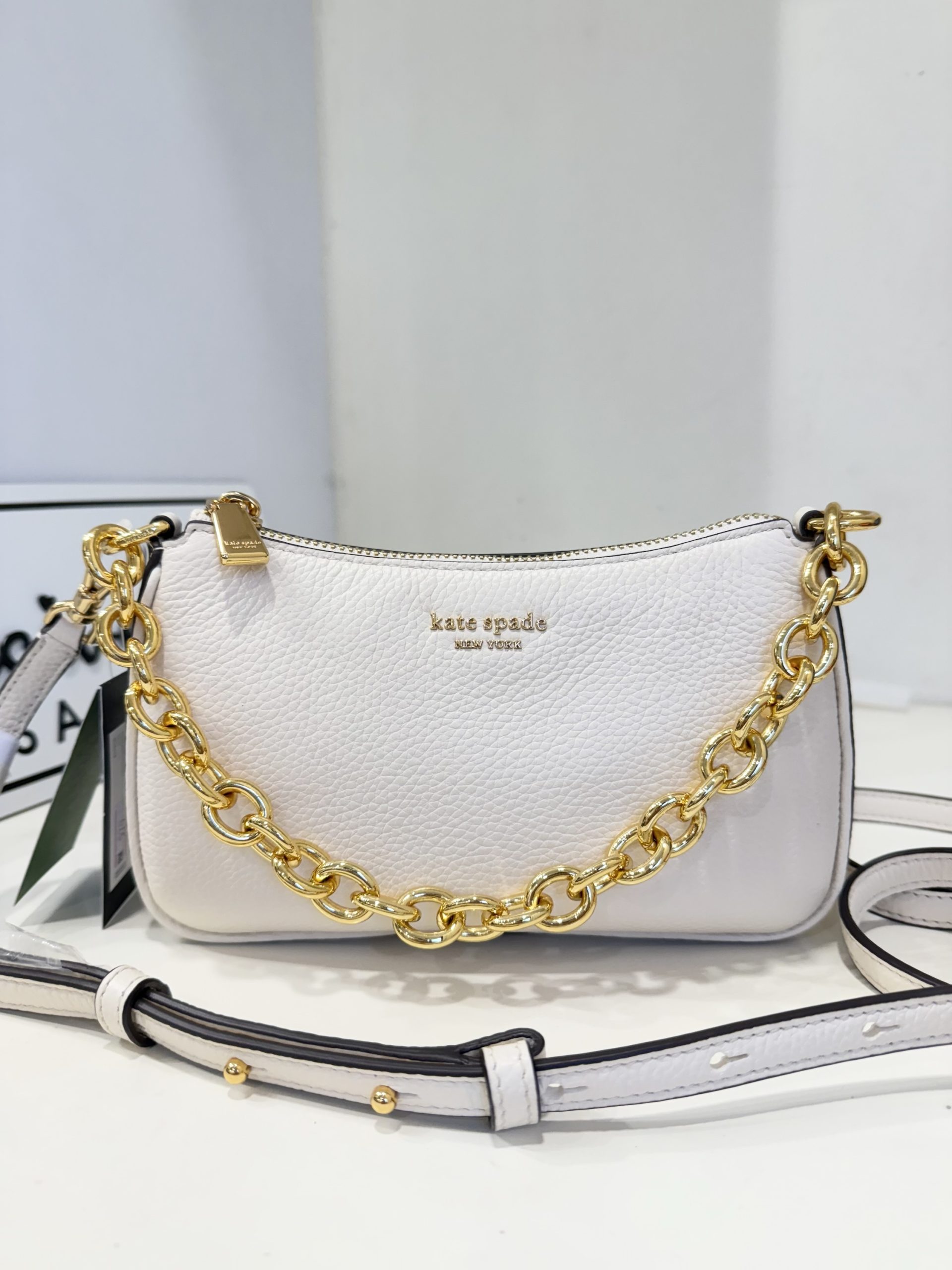 Kate Spade Jolie Small Convertible Crossbody in Parchment (Retail Collection)