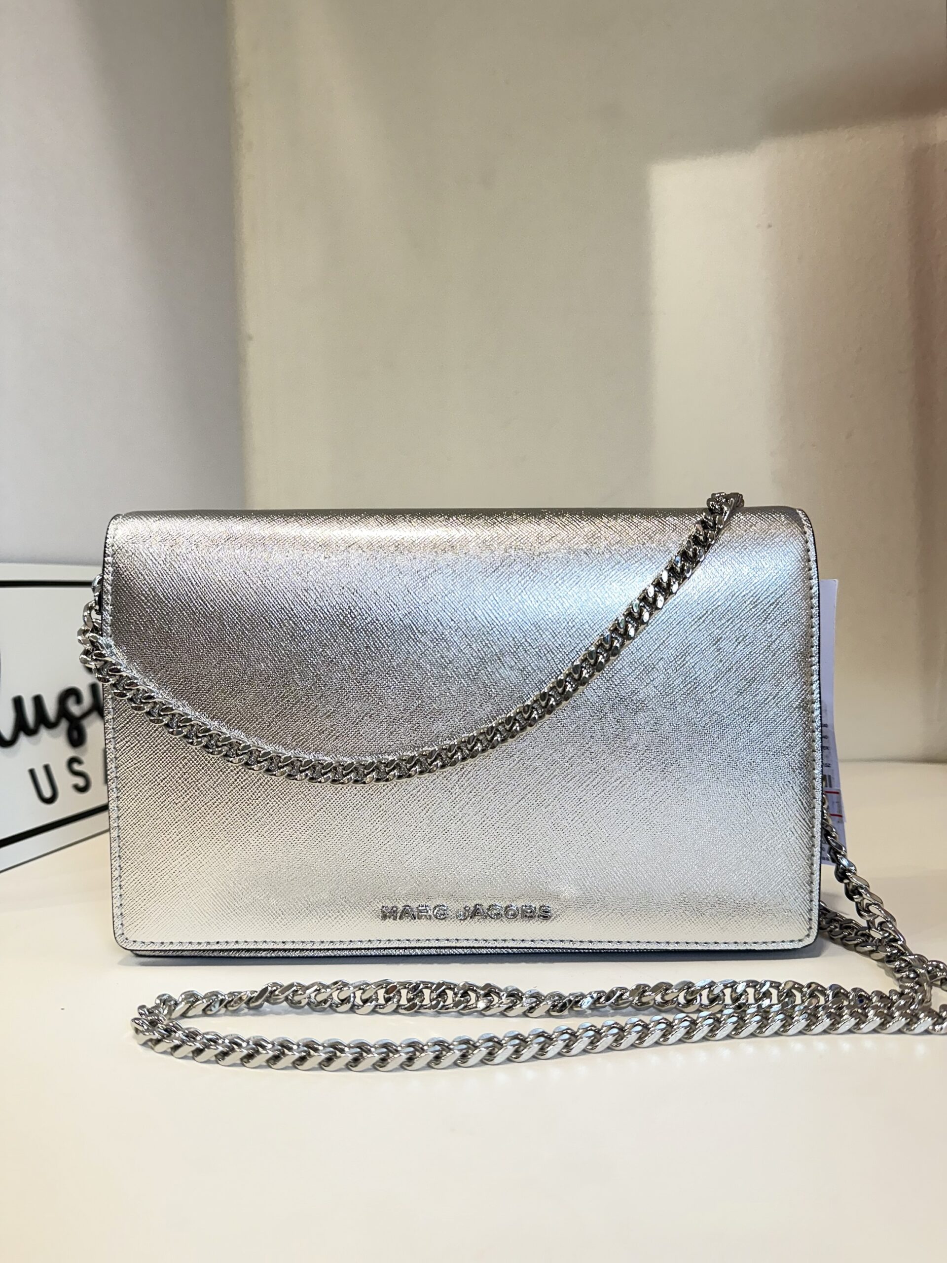 Marc Jacobs Daily Party On A Chain Crossbody Bag in Silver