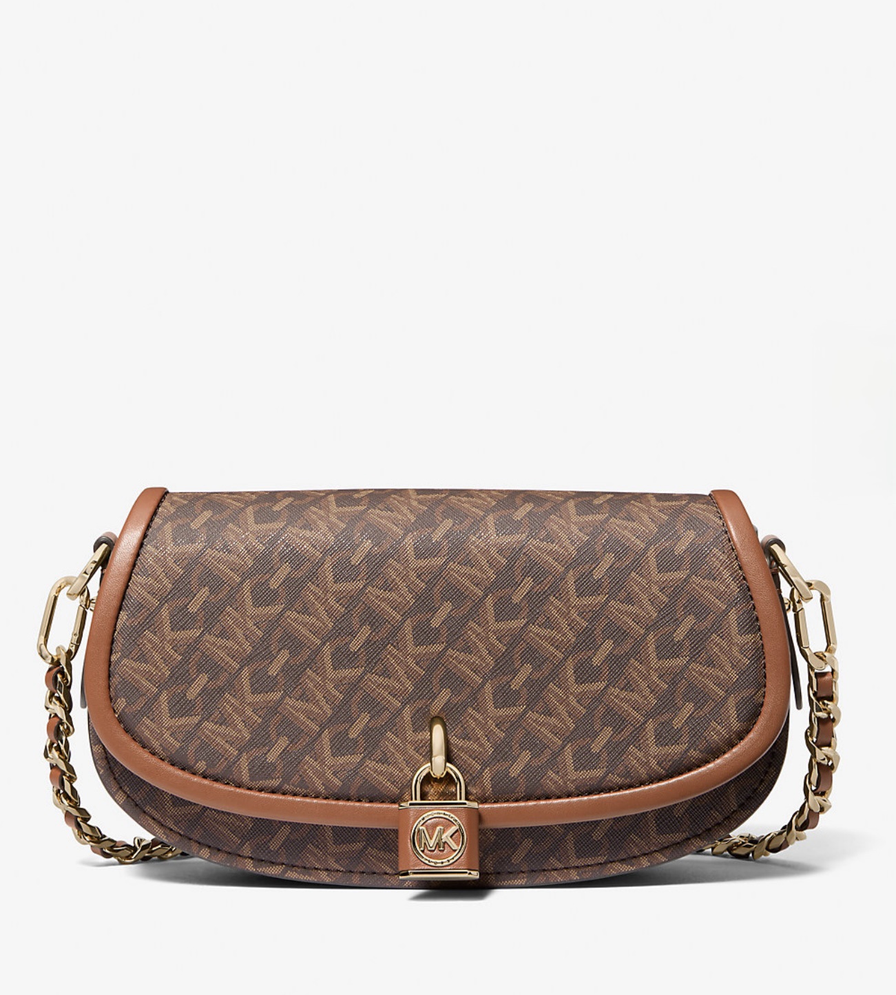 Michael Kors Mila Small Shoulder Bag in Signature Brown (Retail Collection)