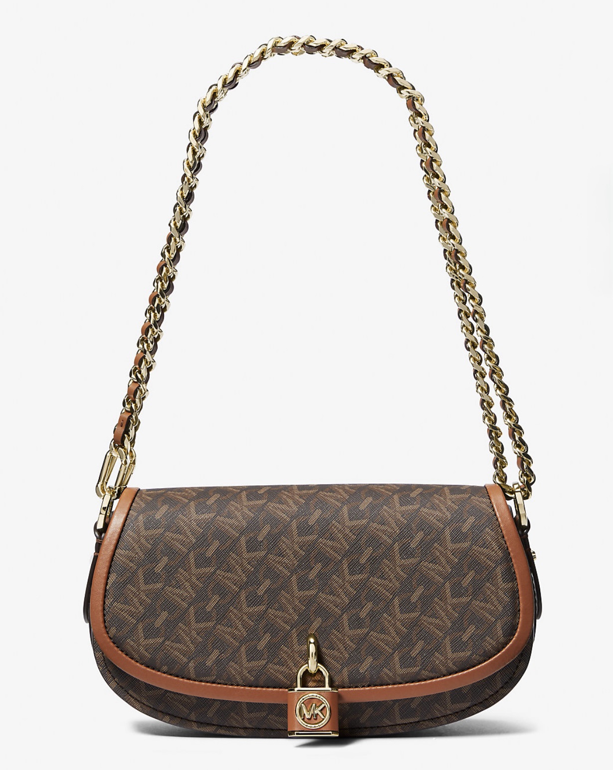 Michael Kors Mila Small Shoulder Bag in Signature Brown (Retail Collection) - Image 2
