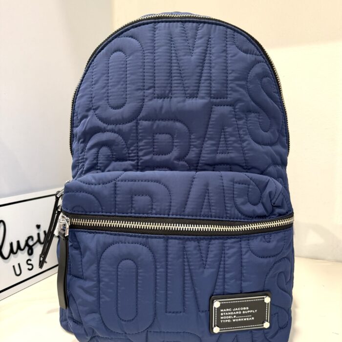 Marc Jacobs Nylon Jumbled Logo Medium Backpack in Azure Blue