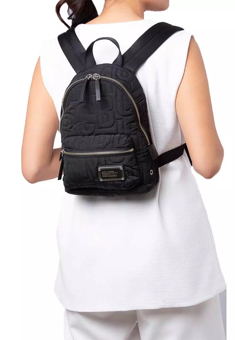 Marc Jacobs Nylon Jumbled Logo Small Backpack in Black - Image 5