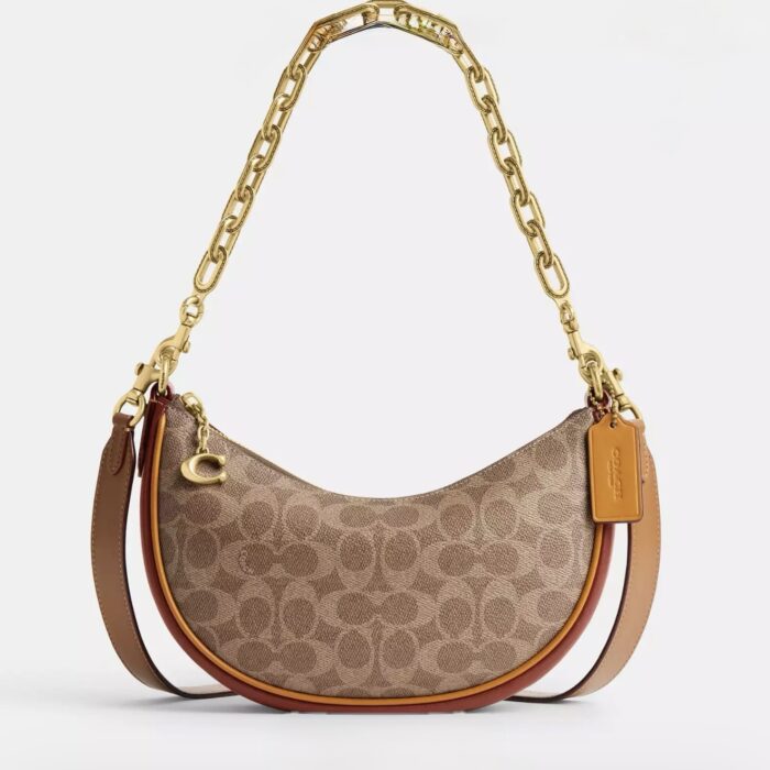 Coach Mira Shoulder Bag In Signature Canvas Tan Caramel (Retail Collection)